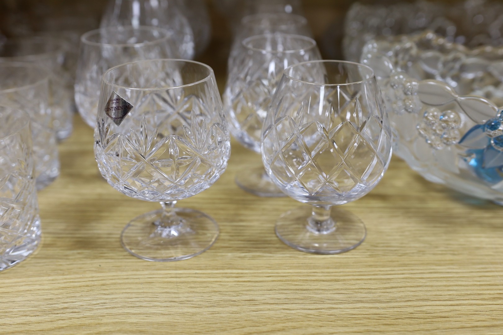 A quantity of cut glassware including Edinburgh glass, decanters etc.